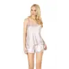 Pudra Saten Babydoll Şortlu Takım - 280