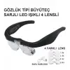 Şarjlı Gözlük Büyüteç  4 Farklı Lens 11537dc