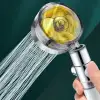 Turbo Duş Başlığı Su Tasarruflu 360 Hareketli Pervaneli Tazyikli Tuşlu Duş Başlığı (5047)