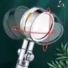 Turbo Duş Başlığı Su Tasarruflu 360 Hareketli Pervaneli Tazyikli Tuşlu Duş Başlığı (5047)