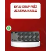 USB Type-C Destekli 10’lu Grup Priz Termal Korumalı 2m Kablo 2500W