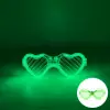 Yeşil Led Işıklı Kalp Gözlük – 3 Modlu Parti  Glow Gözlüğü