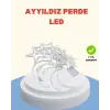 Yıldız Ay Tasarımlı Prizli Perde LED Işık İç Mekan Dekoru