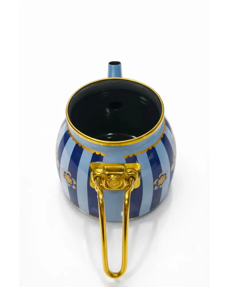 PR Home Alaria Mavi Rose Model Emaye Çaydanlık