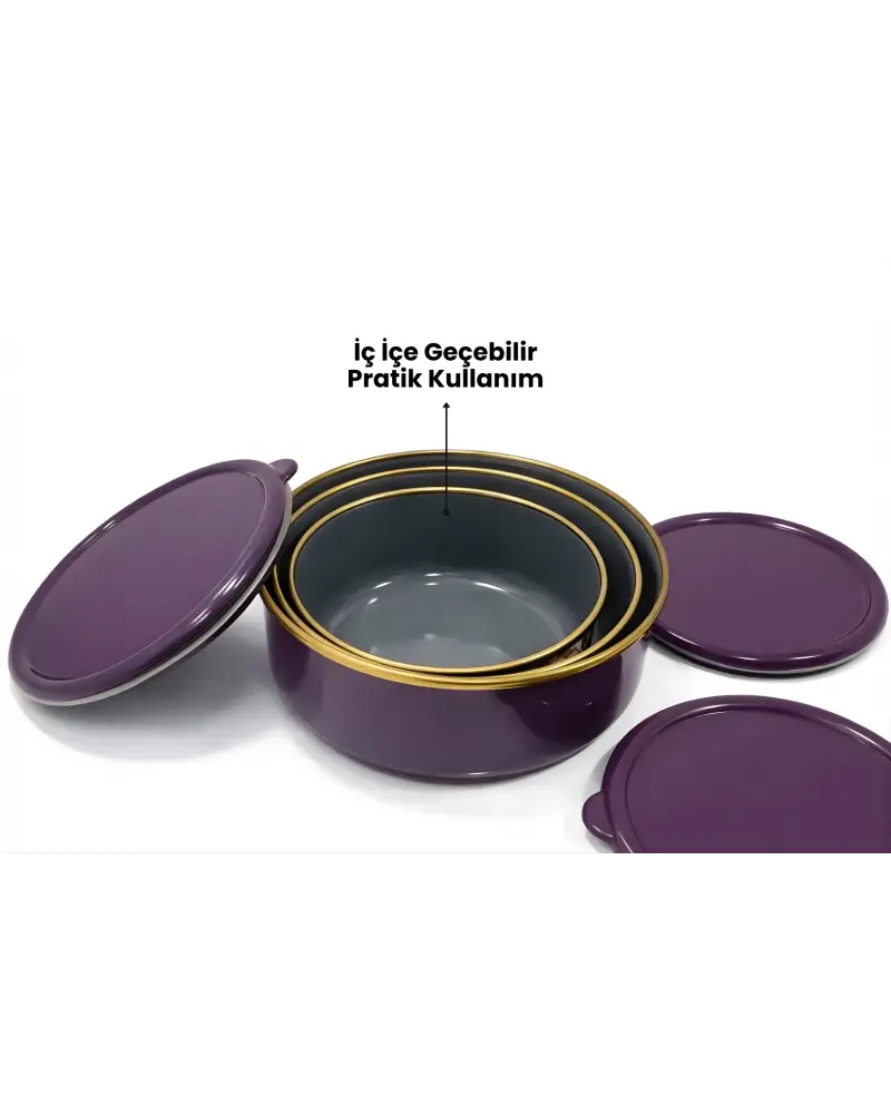 PR Home Fiorella Emaye Üçlü Saklama Seti