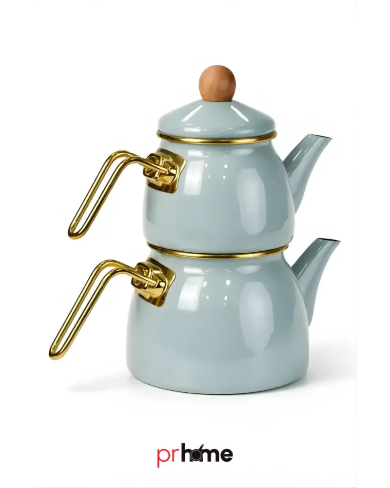 PR Home Soft Yeşil Mini Model Emaye Çaydanlık
