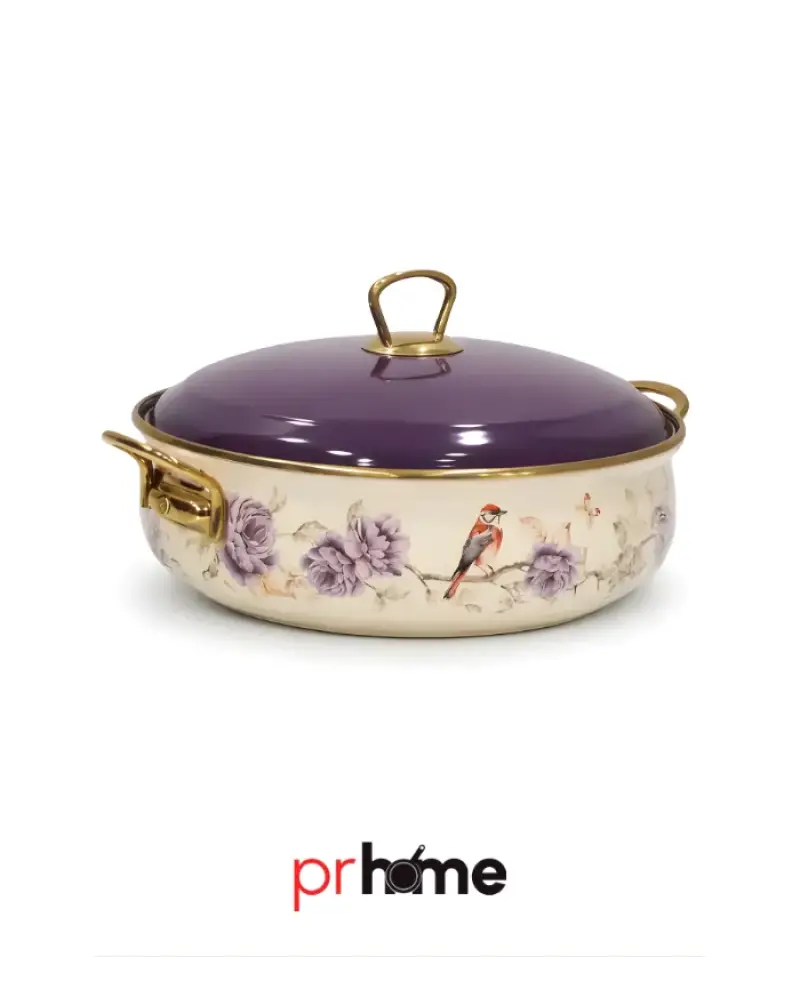 PR Home Fiorella Derin Bombeli Emaye Karnıyarık Pilav Tenceresi 26 cm