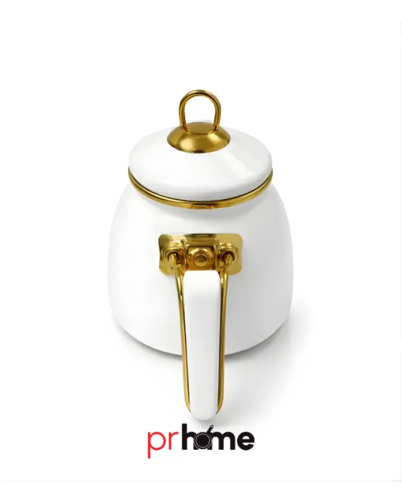 PR Home Emaye Rose Model Çaydanlık Beyaz