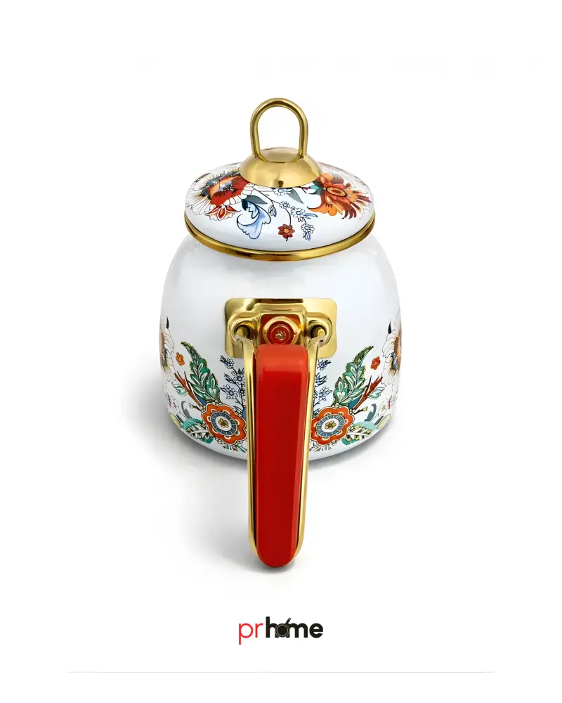 PR Home Magnolia Rose Model Emaye Çaydanlık