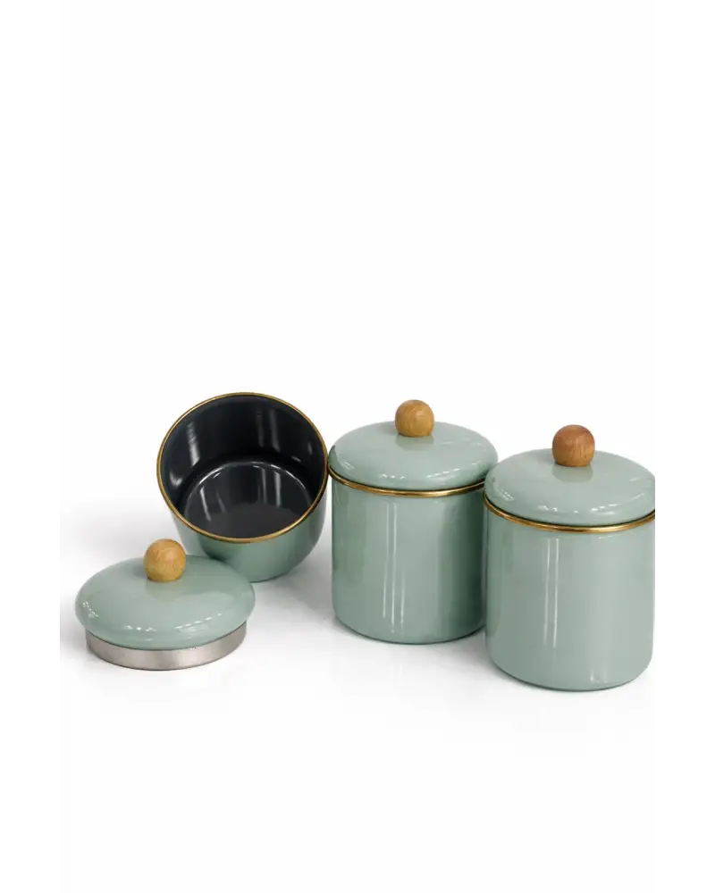 PR Home Soft Green Emaye Baharatlık Seti 12 Cm