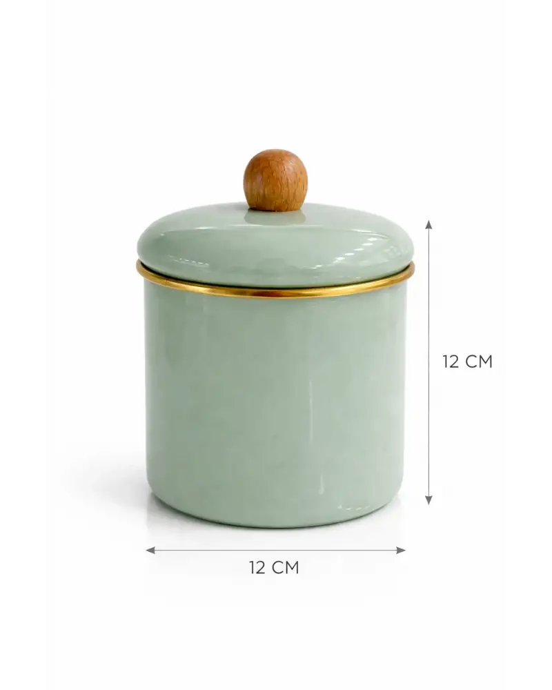 PR Home Soft Green Emaye Baharatlık Seti 12 Cm