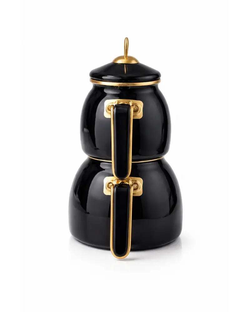 PR Home Emaye Rose Model Çaydanlık Siyah