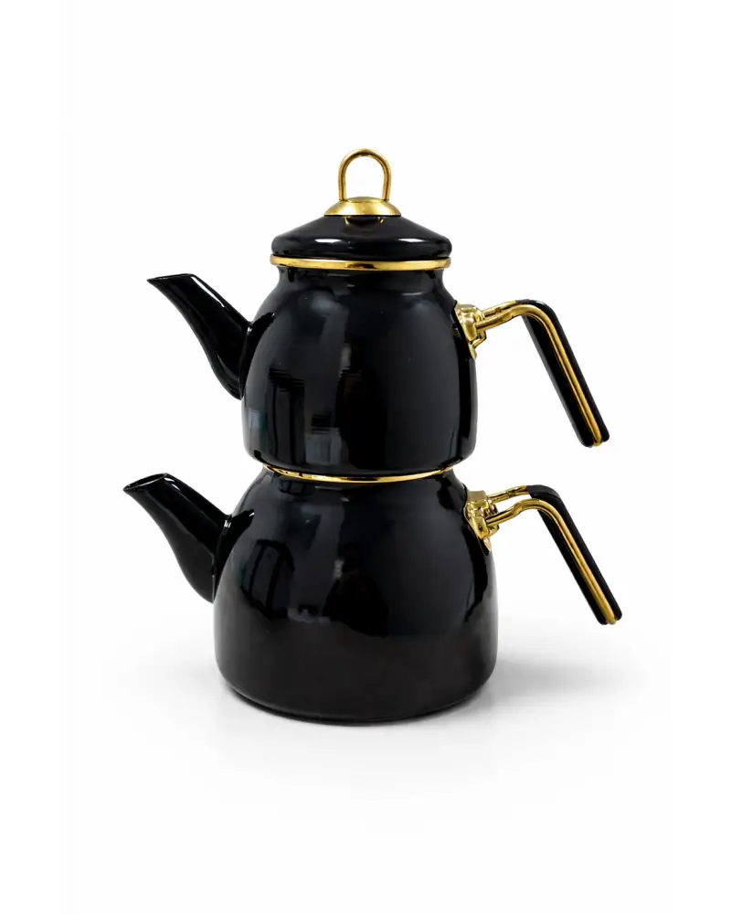 PR Home Emaye Rose Model Çaydanlık Siyah