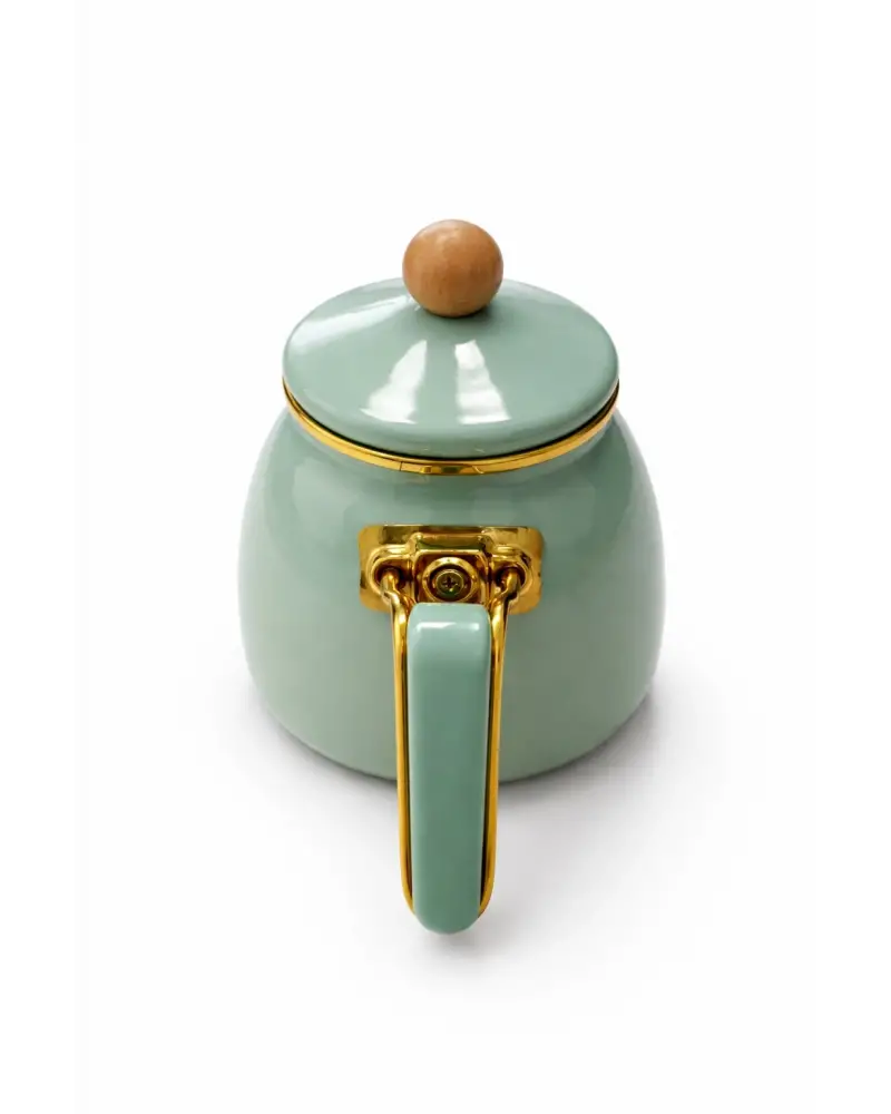 PR Home Soft Yeşil Rose Model Emaye Çaydanlık