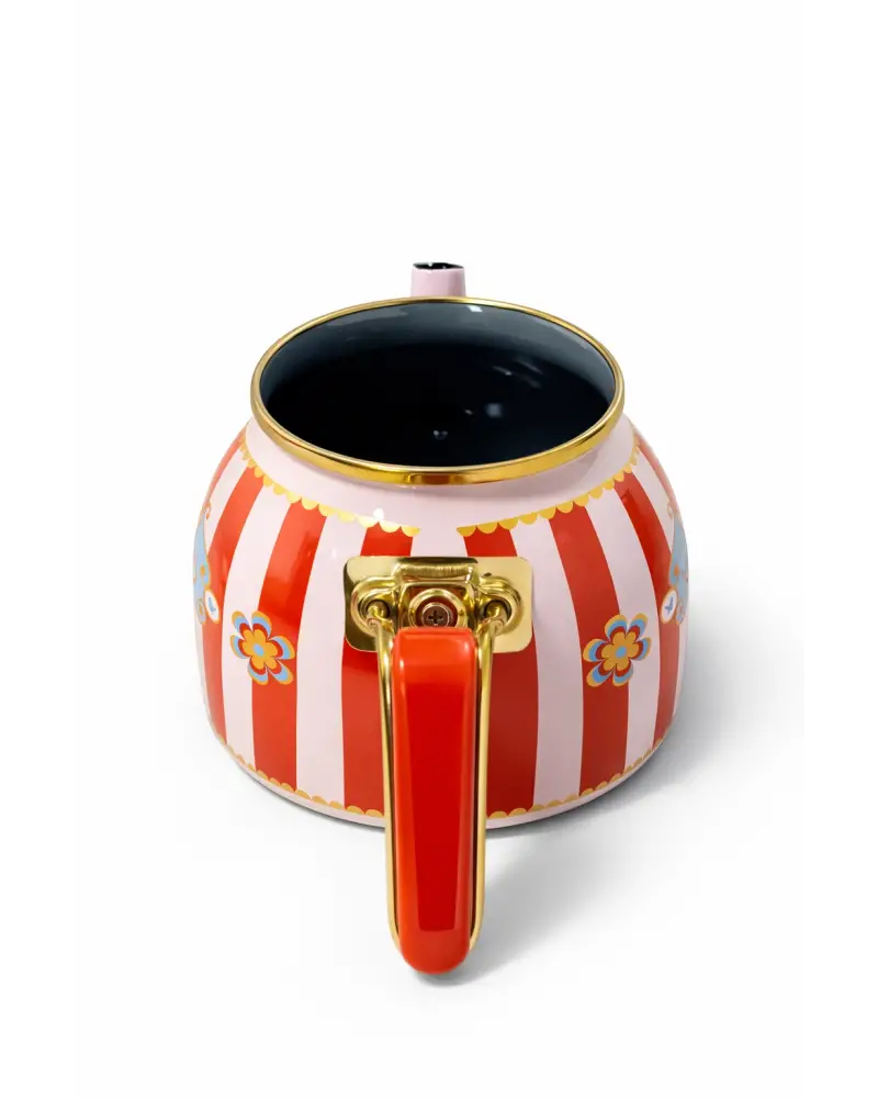 PR Home Alaria Kırmızı Rose Model Emaye Çaydanlık