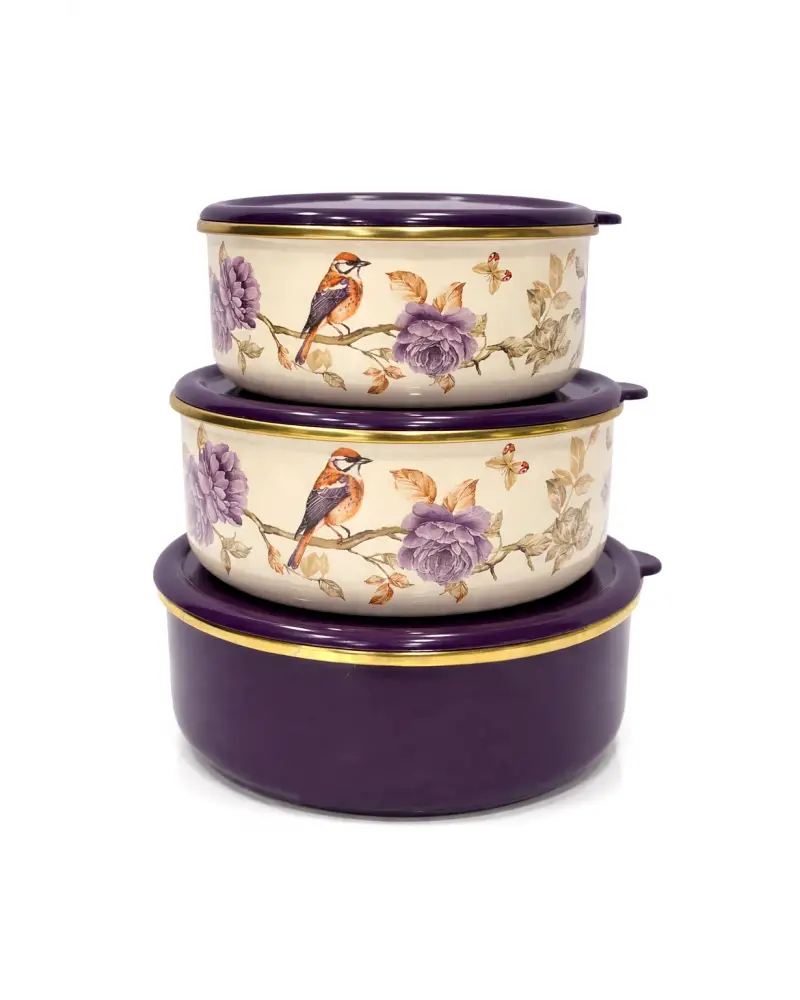 PR Home Fiorella Emaye Üçlü Saklama Seti