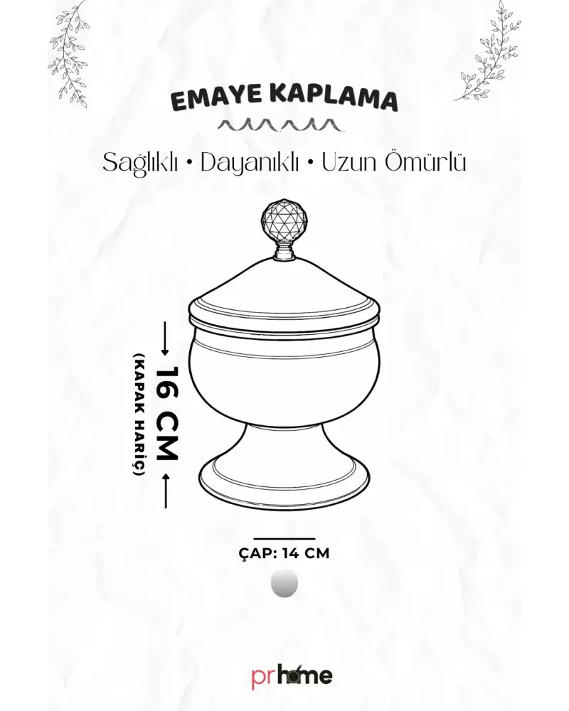 PR Home Lalezar Emaye Ayaklı Şekerlik