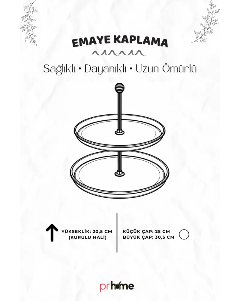 PR Home Fiorella Emaye İki Katlı Kurabiyelik