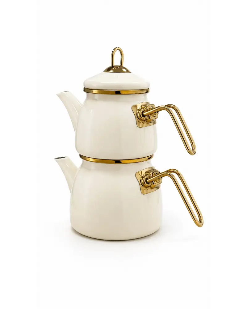 PR Home Krem Mini Model Emaye Çaydanlık