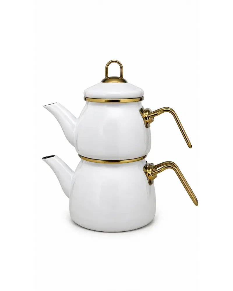 PR Home Beyaz Mini Model Emaye Çaydanlık