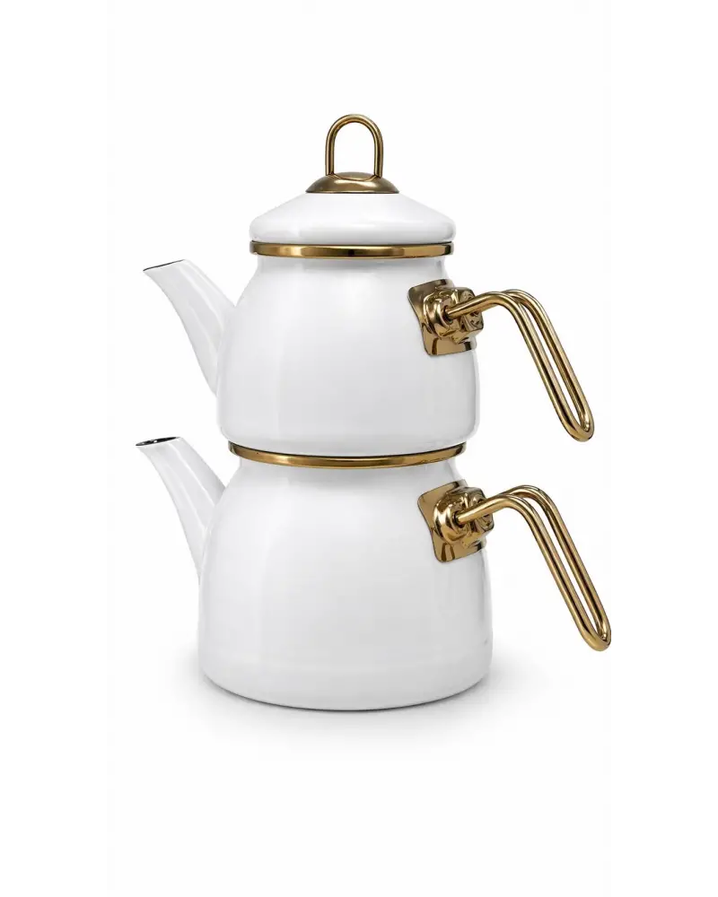 PR Home Beyaz Mini Model Emaye Çaydanlık