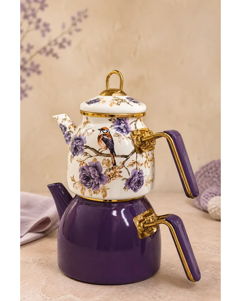 PR Home Fiorella Rose Model Emaye Çaydanlık