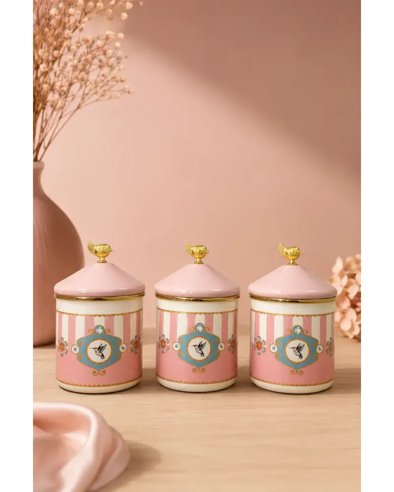 PR Home Alaria Pembe Emaye Baharatlık Seti 12 Cm