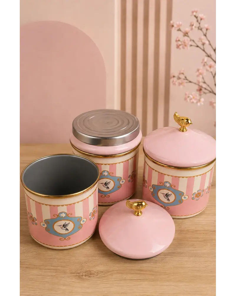 PR Home Alaria Pembe Emaye Baharatlık Seti 12 Cm