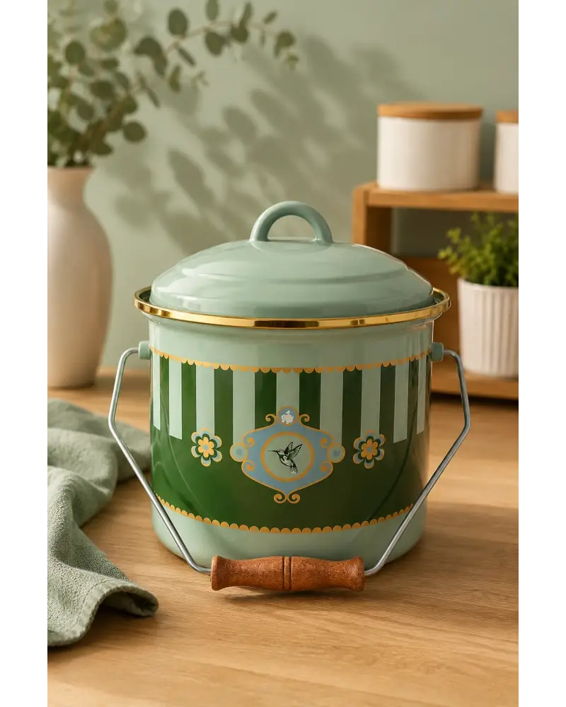 PR Home Alaria Yeşil Emaye Bakraç 20 cm
