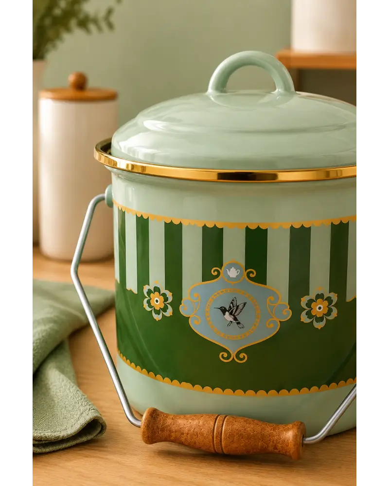 PR Home Alaria Yeşil Emaye Bakraç 20 cm