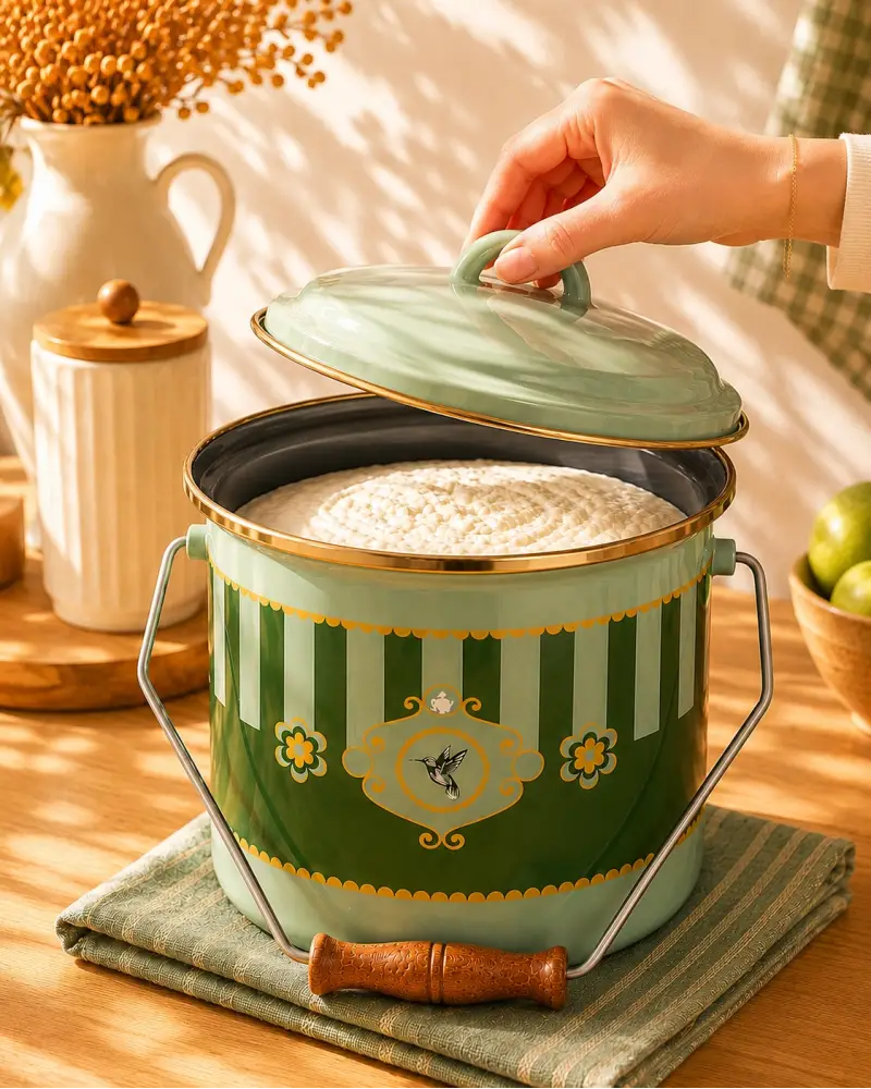 PR Home Alaria Yeşil Emaye Bakraç 20 cm