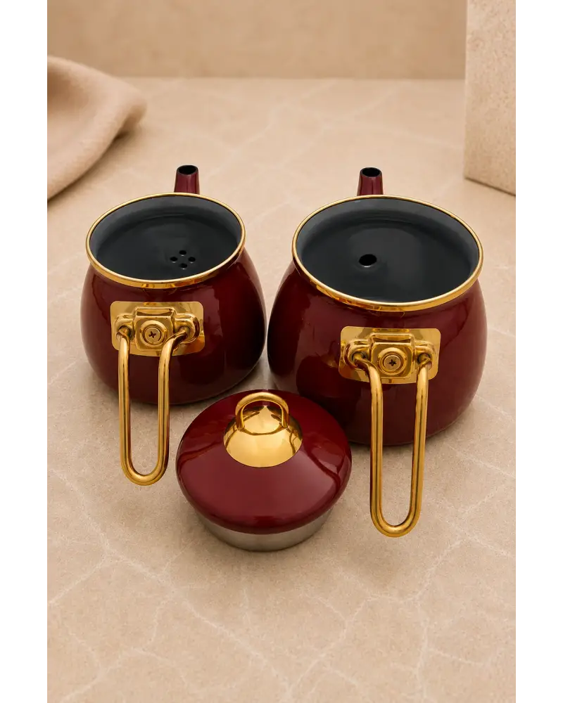 PR Home Bordo Mini Model Emaye Çaydanlık