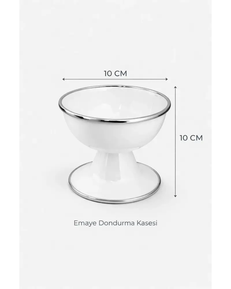 PR Home Emaye Dondurma Kasesi Beyaz
