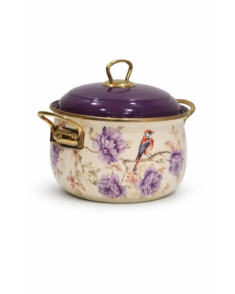 PR Home Fiorella Derin Bombeli Emaye Tencere 18 cm