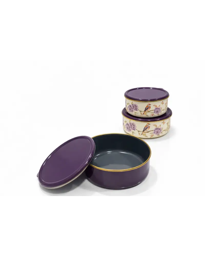 PR Home Fiorella Emaye Üçlü Saklama Seti