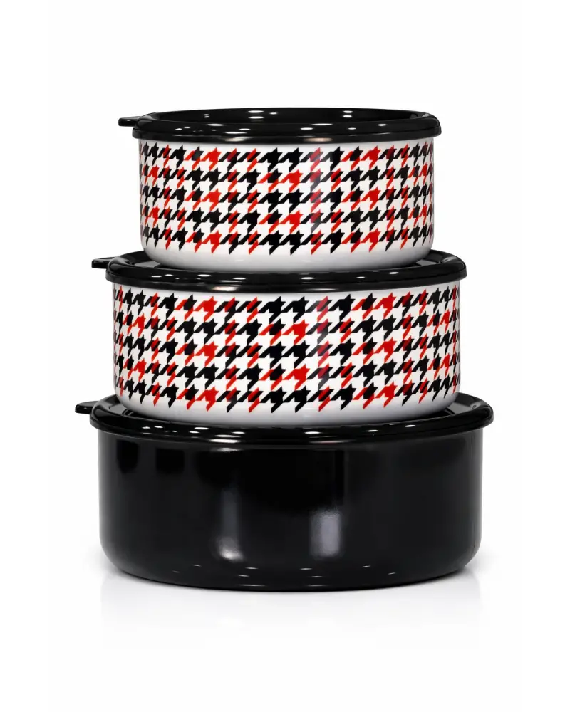 PR Home Forte Black Emaye Üçlü Saklama Seti