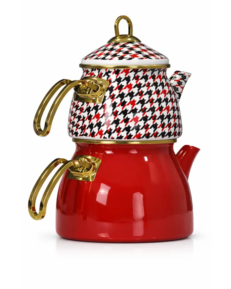 PR Home Forte Red Gold Model Emaye Çaydanlık