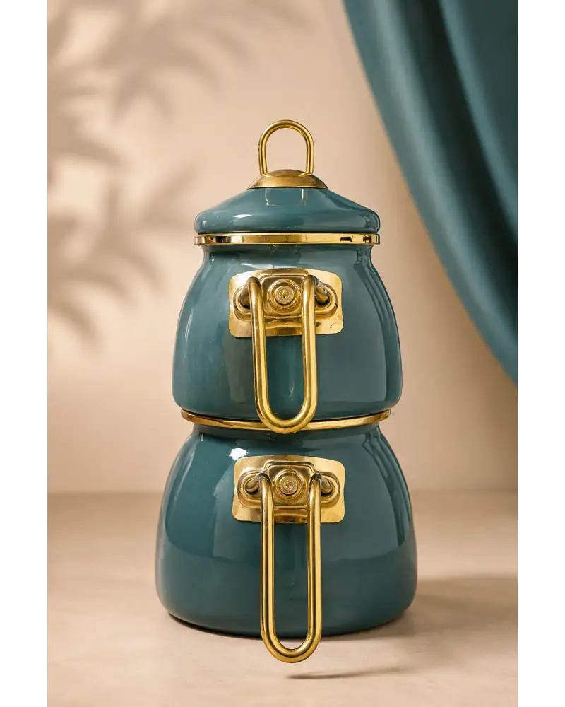 PR Home Petrol Yeşili Mini Model Emaye Çaydanlık