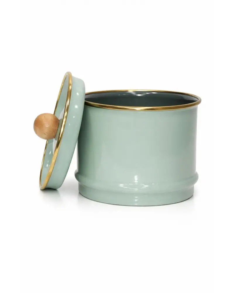 PR Home Soft Green Emaye Kavanoz