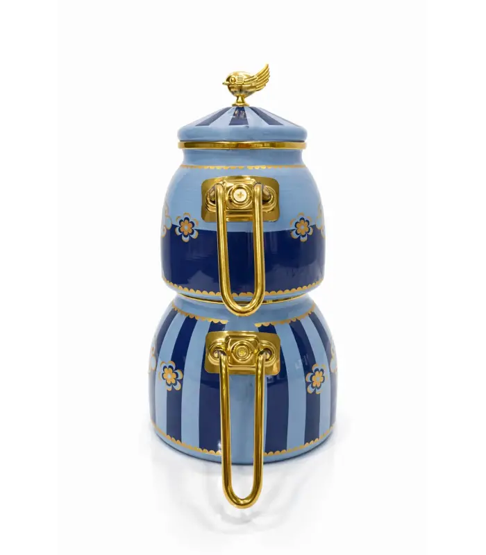 PR Home Alaria Mavi Rose Model Emaye Çaydanlık