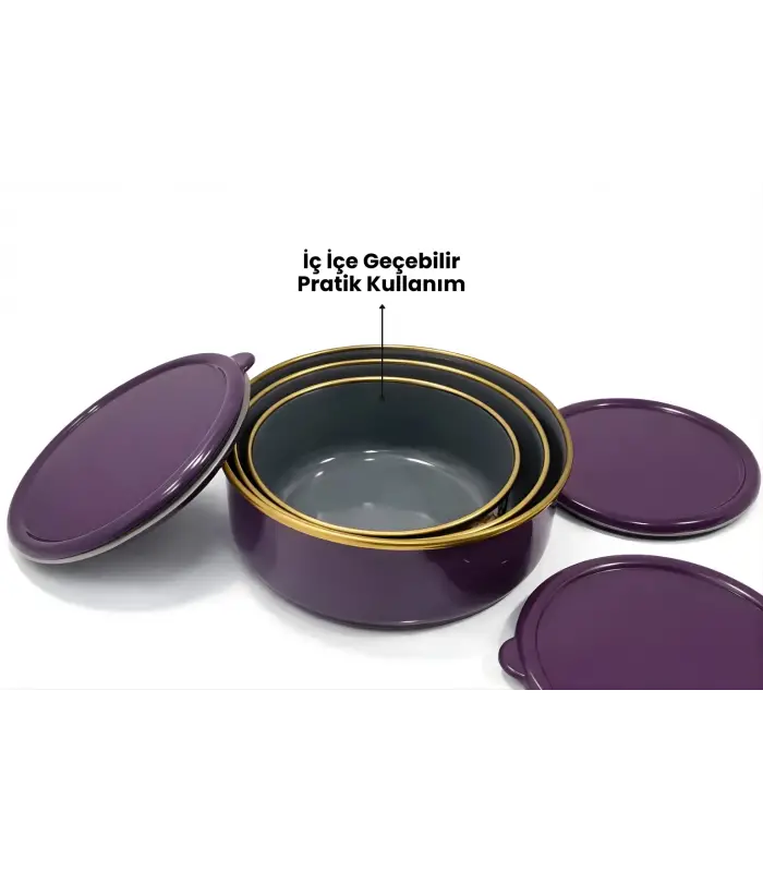 PR Home Fiorella Emaye Üçlü Saklama Seti