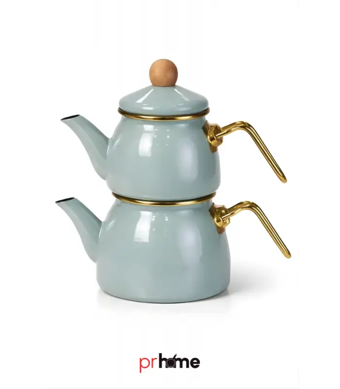 PR Home Soft Yeşil Mini Model Emaye Çaydanlık