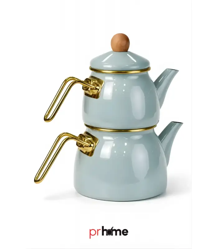 PR Home Soft Yeşil Mini Model Emaye Çaydanlık