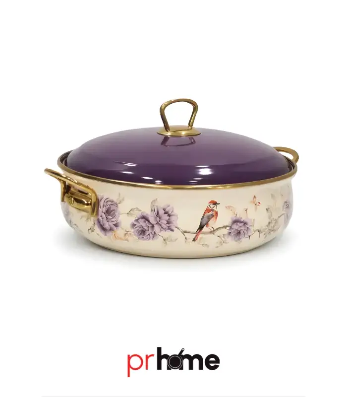PR Home Fiorella Derin Bombeli Emaye Karnıyarık Pilav Tenceresi 26 cm