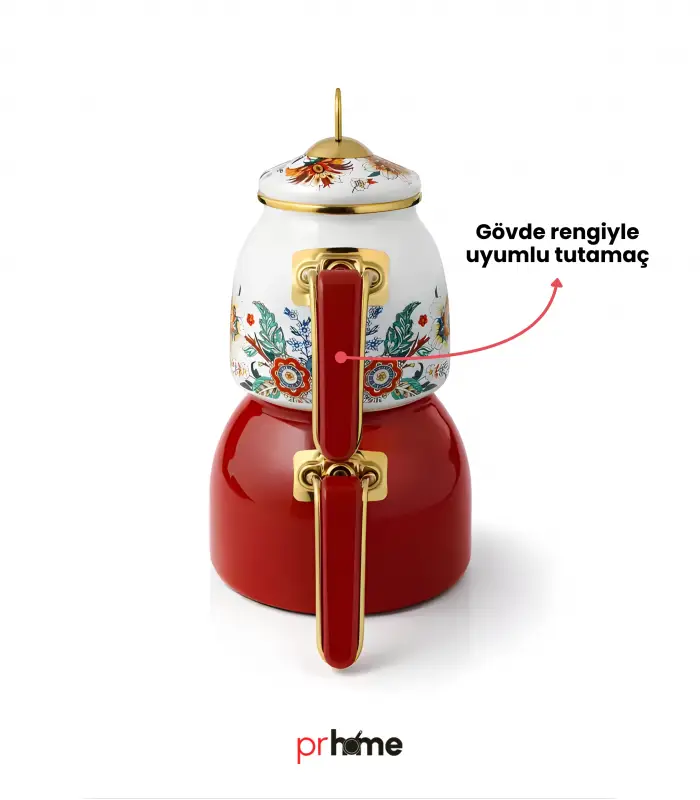 PR Home Magnolia Rose Model Emaye Çaydanlık