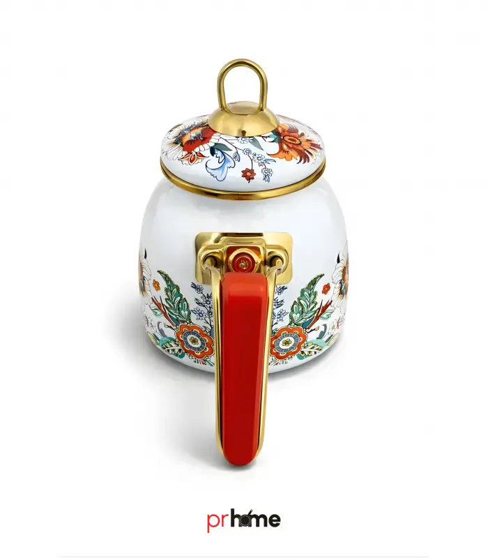 PR Home Magnolia Rose Model Emaye Çaydanlık