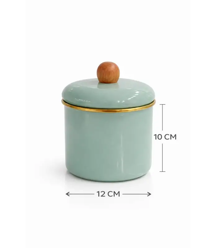 PR Home Soft Green Emaye Baharatlık Seti 10 Cm