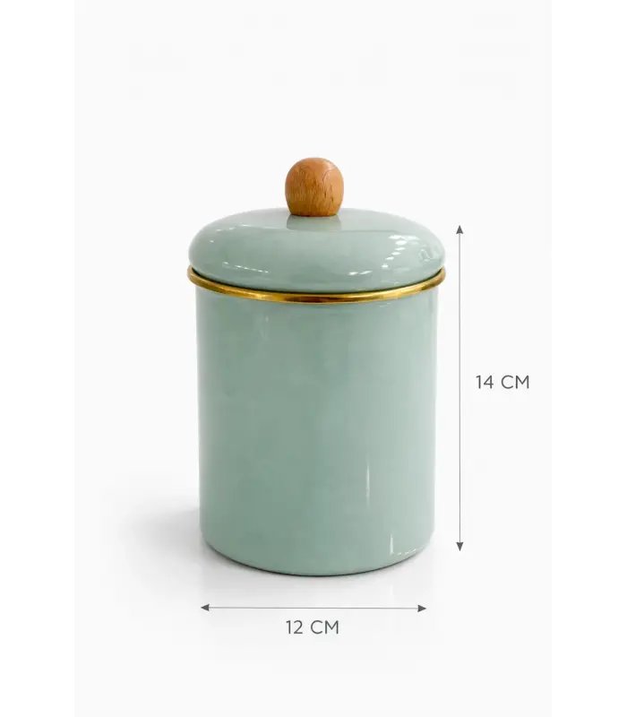 PR Home Soft Green Emaye Baharatlık Seti 14 Cm