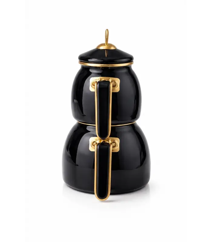 PR Home Emaye Rose Model Çaydanlık Siyah