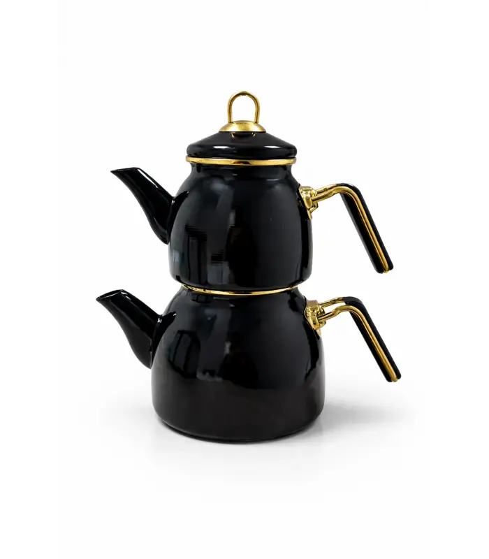 PR Home Emaye Rose Model Çaydanlık Siyah